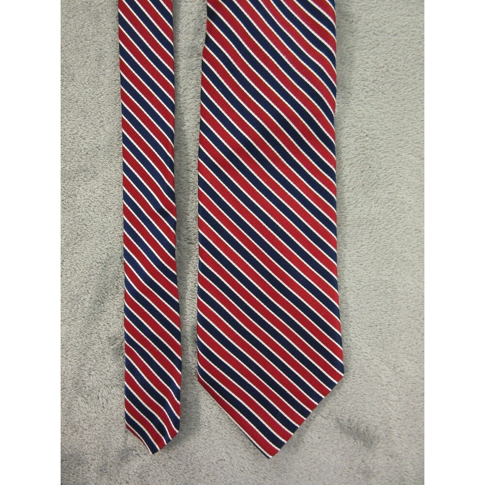 NWT Nautica Newton Wardrobe Striped Red & Navy Blue  White Tie - Made in USA